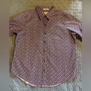 LL Bean floral button up‎ shirt women size large Purple NWOT